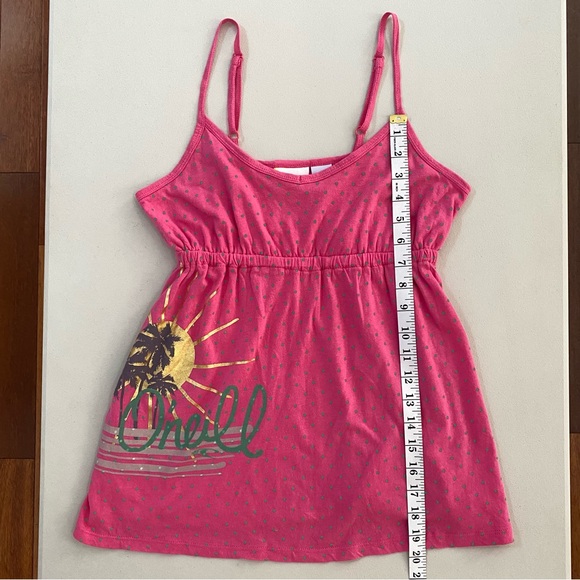 O'Neill Surfer Girl Sleeveless Polkadot Babydoll Pink Cami Tank Top Girl Size L - Picture 7 of 12